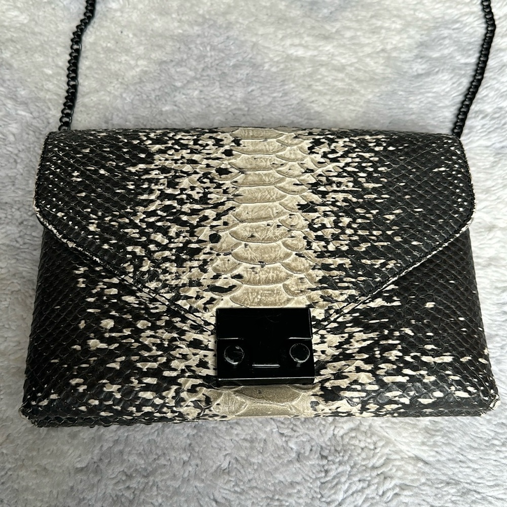 Loeffler Randall Snake Python Embossed Crossbody - image 1